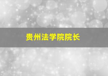 贵州法学院院长