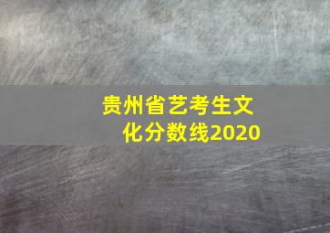 贵州省艺考生文化分数线2020