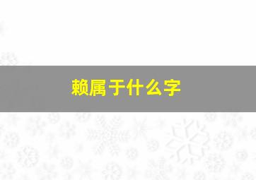 赖属于什么字