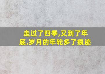 走过了四季,又到了年底,岁月的年轮多了痕迹