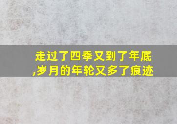 走过了四季又到了年底,岁月的年轮又多了痕迹