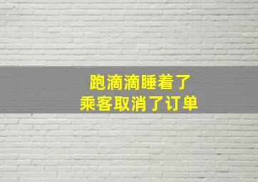 跑滴滴睡着了乘客取消了订单