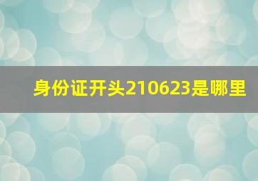 身份证开头210623是哪里