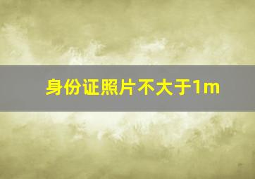 身份证照片不大于1m