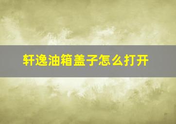 轩逸油箱盖子怎么打开