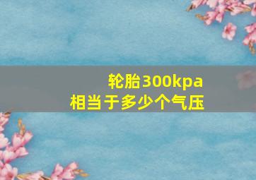 轮胎300kpa相当于多少个气压