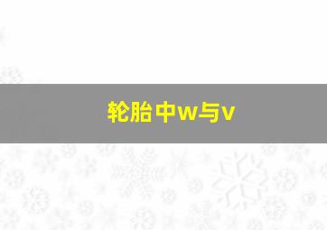 轮胎中w与v