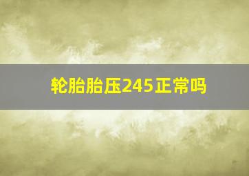 轮胎胎压245正常吗