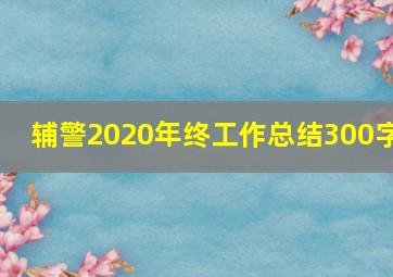 辅警2020年终工作总结300字