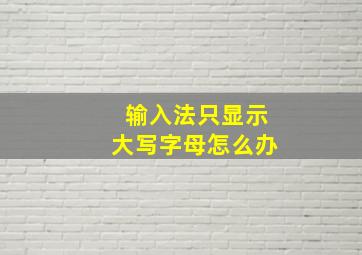 输入法只显示大写字母怎么办