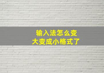 输入法怎么变大变成小格式了