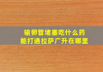 输卵管堵塞吃什么药能打通拉萨广升在哪里