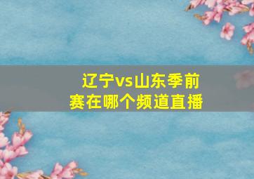 辽宁vs山东季前赛在哪个频道直播