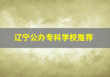 辽宁公办专科学校推荐