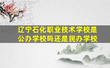 辽宁石化职业技术学校是公办学校吗还是民办学校