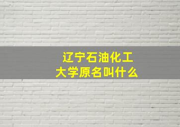 辽宁石油化工大学原名叫什么