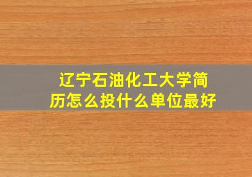 辽宁石油化工大学简历怎么投什么单位最好