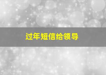 过年短信给领导