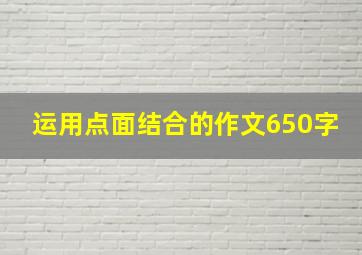 运用点面结合的作文650字