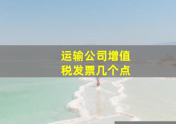 运输公司增值税发票几个点