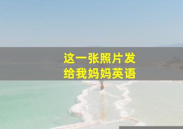 这一张照片发给我妈妈英语