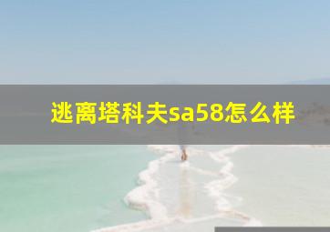 逃离塔科夫sa58怎么样