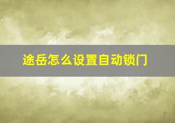 途岳怎么设置自动锁门