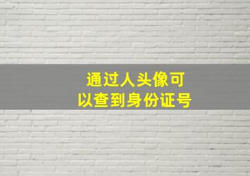 通过人头像可以查到身份证号