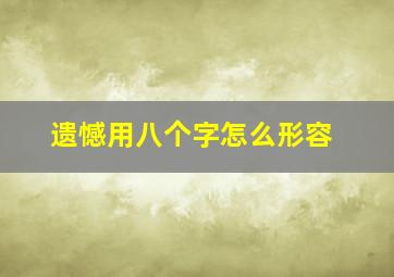 遗憾用八个字怎么形容