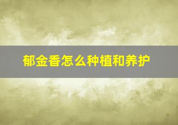 郁金香怎么种植和养护