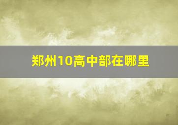 郑州10高中部在哪里