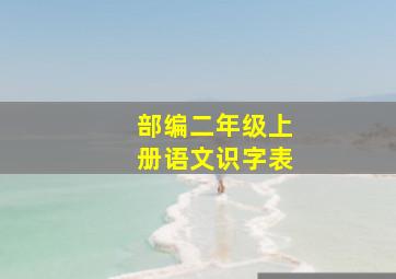 部编二年级上册语文识字表