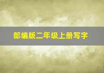 部编版二年级上册写字