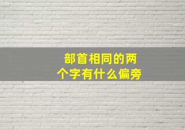 部首相同的两个字有什么偏旁