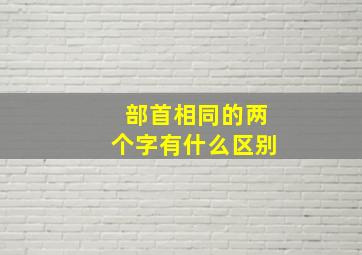 部首相同的两个字有什么区别