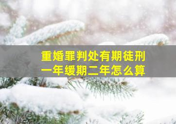 重婚罪判处有期徒刑一年缓期二年怎么算