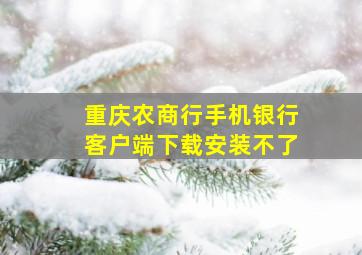 重庆农商行手机银行客户端下载安装不了