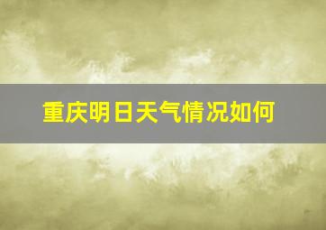 重庆明日天气情况如何