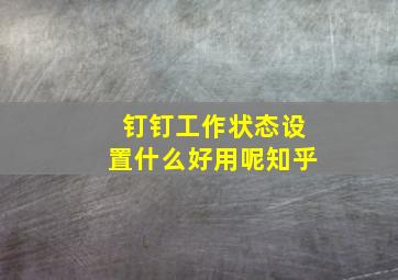 钉钉工作状态设置什么好用呢知乎