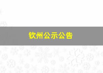 钦州公示公告