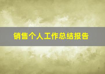 销售个人工作总结报告