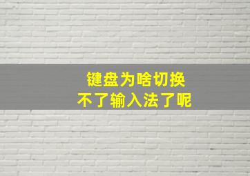 键盘为啥切换不了输入法了呢