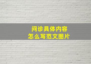 问诊具体内容怎么写范文图片