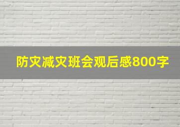 防灾减灾班会观后感800字