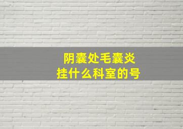 阴囊处毛囊炎挂什么科室的号