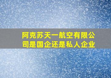 阿克苏天一航空有限公司是国企还是私人企业