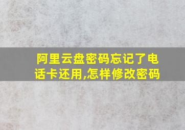 阿里云盘密码忘记了电话卡还用,怎样修改密码