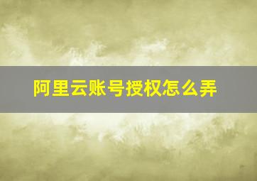 阿里云账号授权怎么弄