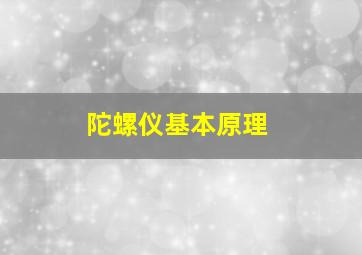 陀螺仪基本原理