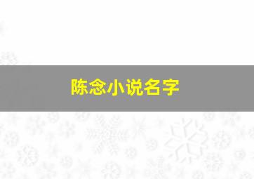 陈念小说名字